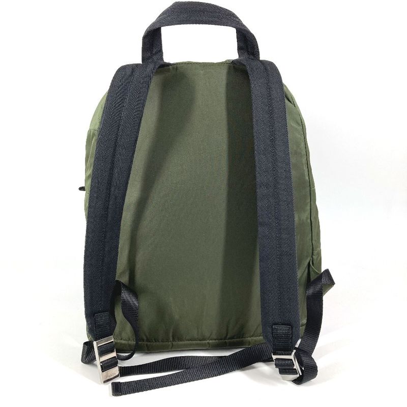 Prada Backpack Triangle Logo Nylon Khaki