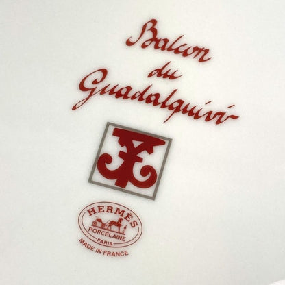 Hermes Plate Gadalukivir Ceramic Red Hat X White