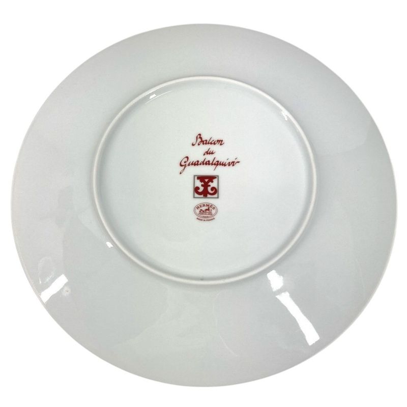 Hermes Plate Gadalukivir Ceramic Red Hat X White