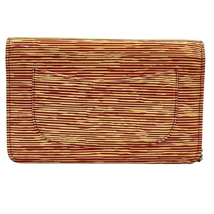 Chanel Wallet Red Yellow Chain Leather X