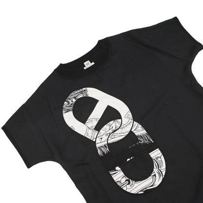 Hermes Short Sleeve T-Shirt Twill Chaine D'ancre Silk 36 Black White