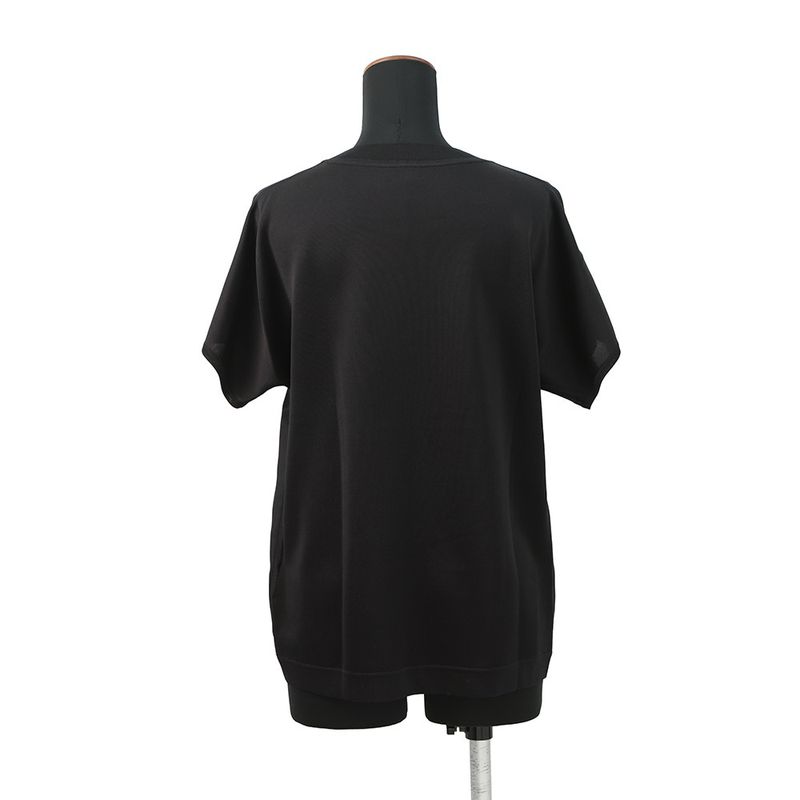 Hermes Short Sleeve T-Shirt Twill Chaine D'ancre Silk 36 Black White