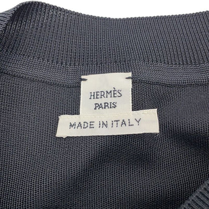Hermes Short Sleeve T-Shirt Twill Chaine D'ancre Silk 36 Black White