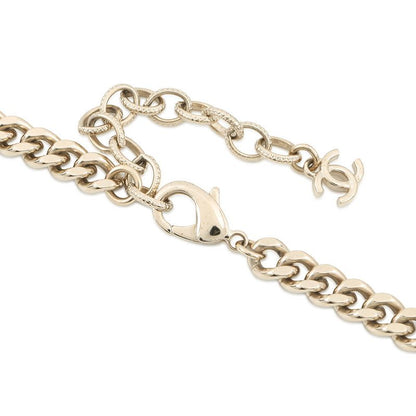 Chanel Necklace CC Logo Lock Choker Faux Pearl