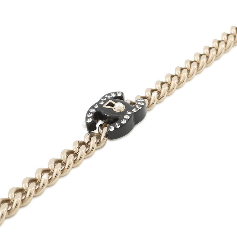 Chanel Necklace CC Logo Lock Choker Faux Pearl
