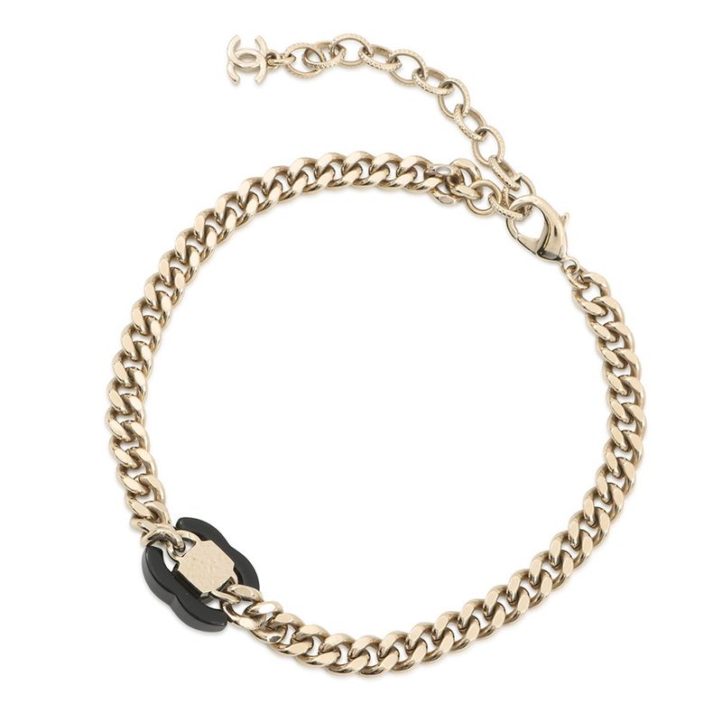 Chanel Necklace CC Logo Lock Choker Faux Pearl