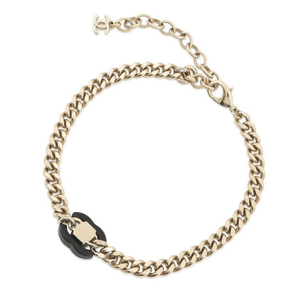 Chanel Necklace CC Logo Lock Choker Faux Pearl