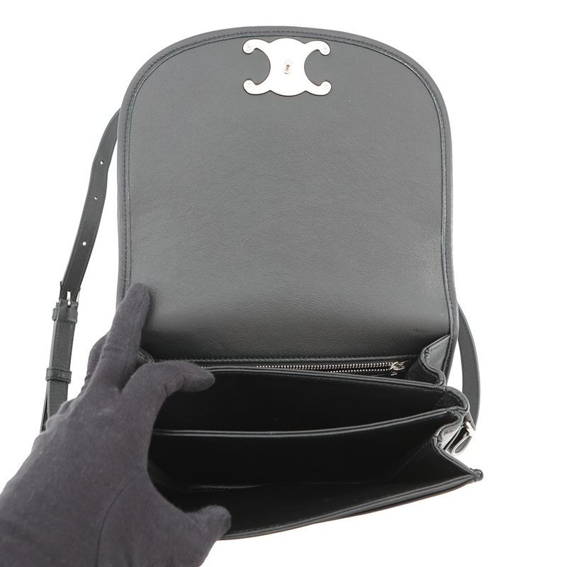 Celine Shoulder Bag Triomphe Besace Black