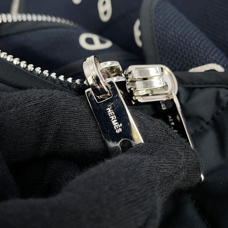 Hermes Coat Reversible Chaine D'ancre Short 34 Blue-marine