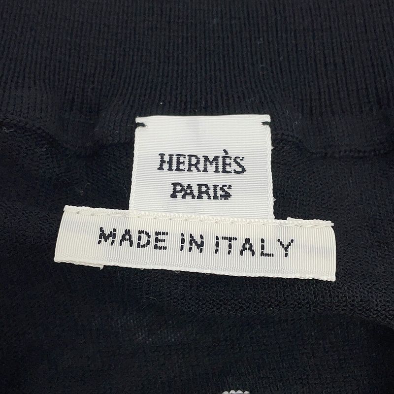 Hermes Cardigan Long Sleeve Felonerie Motif 36 Top Black