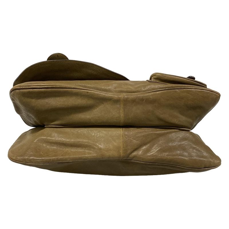 Dior Handbag Gaucho Khaki Light Brown Leather X Light