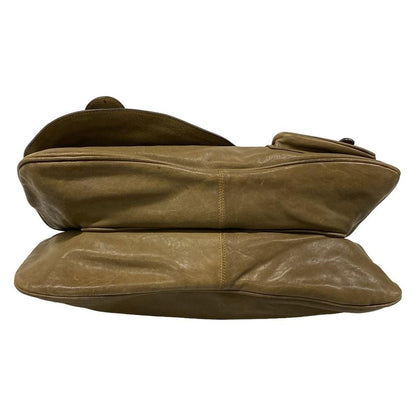 Dior Handbag Gaucho Khaki Light Brown Leather X Light