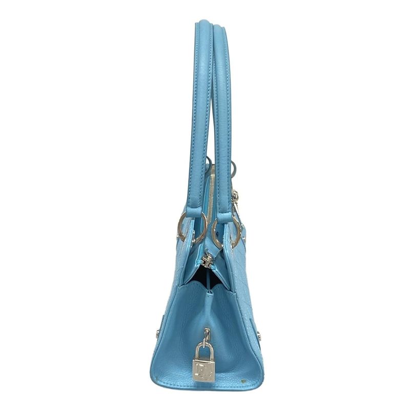 Dior Handbag Joy Cannage Stitch Blue Leather