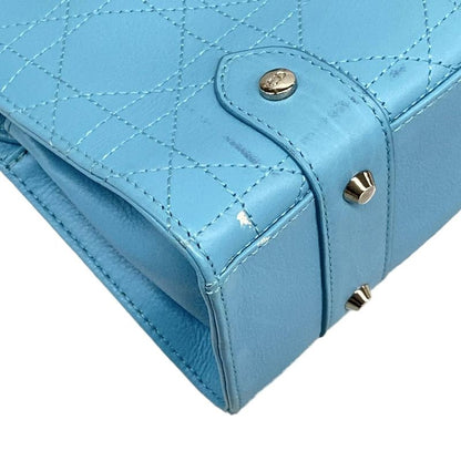 Dior Handbag Joy Cannage Stitch Blue Leather