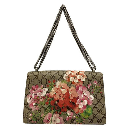 Gucci Shoulder Bag Dionysus GG Blooms Beige Pink Multi Chain X X Multi