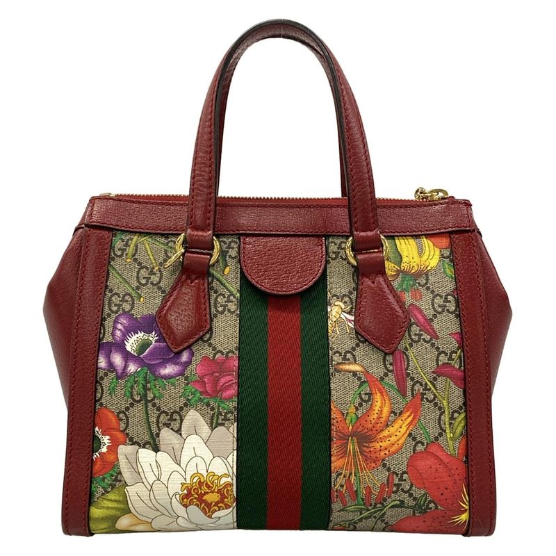 Gucci Tote Ophidia GG Small Beige Red Leather X