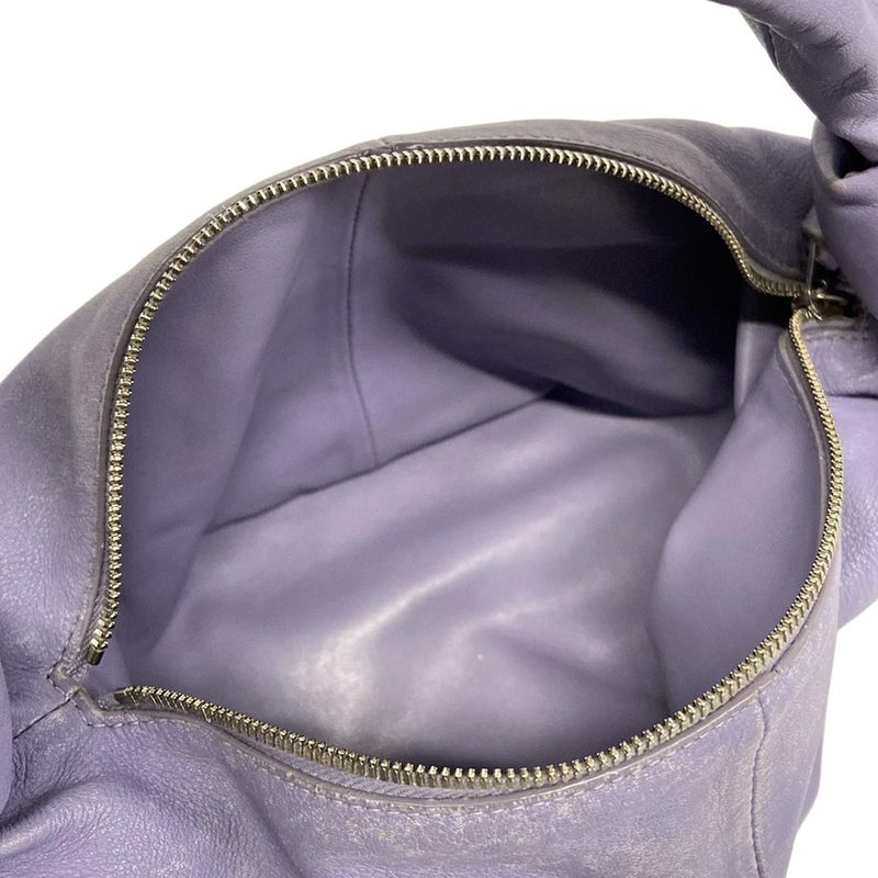 Bottega Veneta Handbag Double Knot Purple Leather