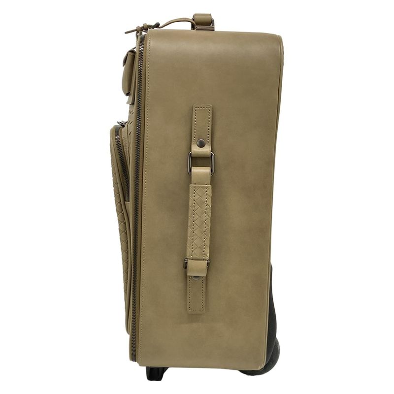 Bottega Veneta Travel Bag Intrecciato Khaki Leather