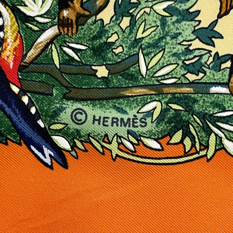 Hermes Scarf Silk Carre 90 Sichuan Orange