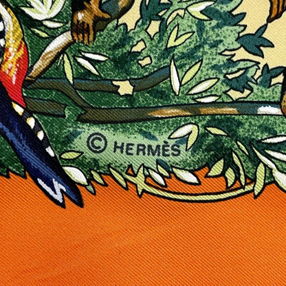 Hermes Scarf Silk Carre 90 Sichuan Orange