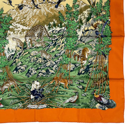 Hermes Scarf Silk Carre 90 Sichuan Orange