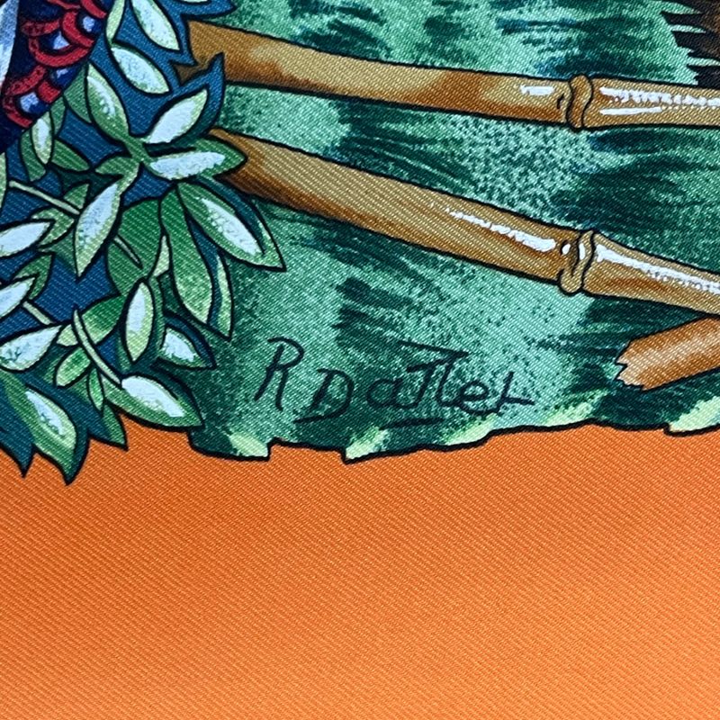 Hermes Scarf Silk Carre 90 Sichuan Orange