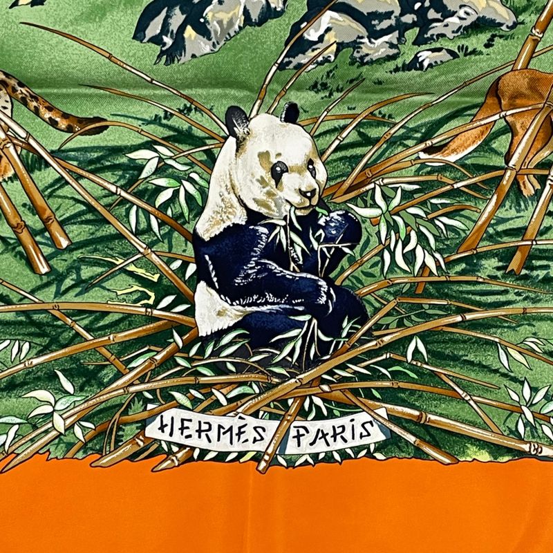 Hermes Scarf Silk Carre 90 Sichuan Orange