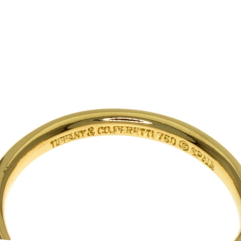 Tiffany & Co T Cube Band Ring 18K Yellow Gold