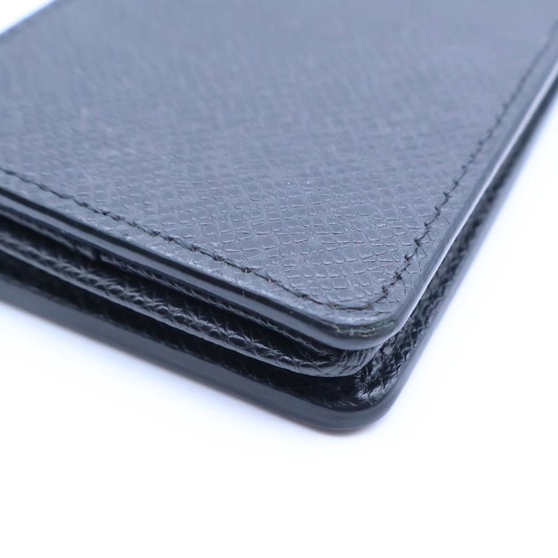 Louis Vuitton Taiga Coin Purse Leather Case Black