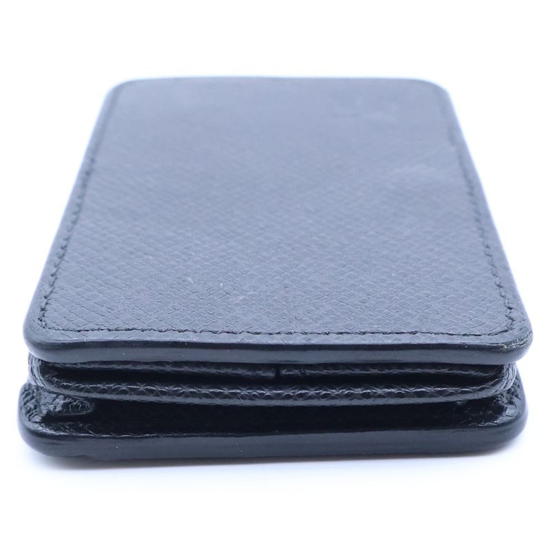 Louis Vuitton Taiga Coin Purse Leather Case Black