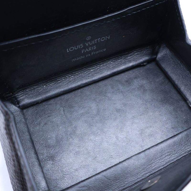 Louis Vuitton Taiga Coin Purse Leather Case Black