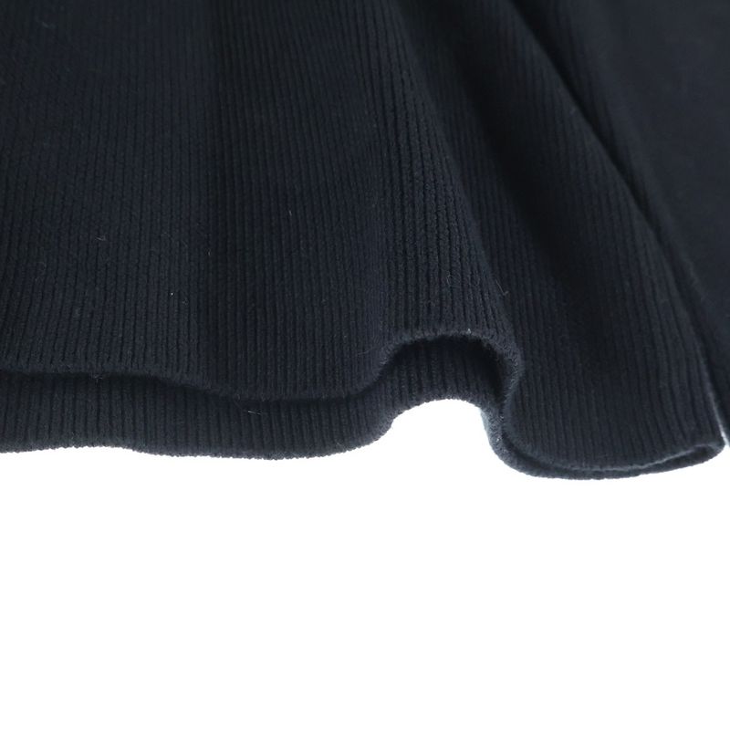 Prada Logo Embroidered Crew Neck Knit Black Flat