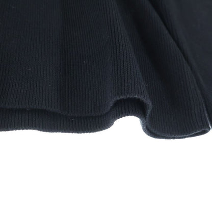 Prada Logo Embroidered Crew Neck Knit Black Flat
