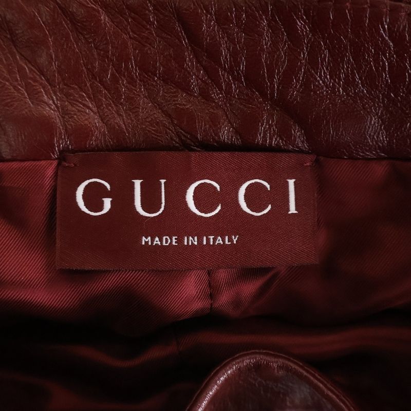 Gucci Horsebit Leather Shorts Red 38 Wine