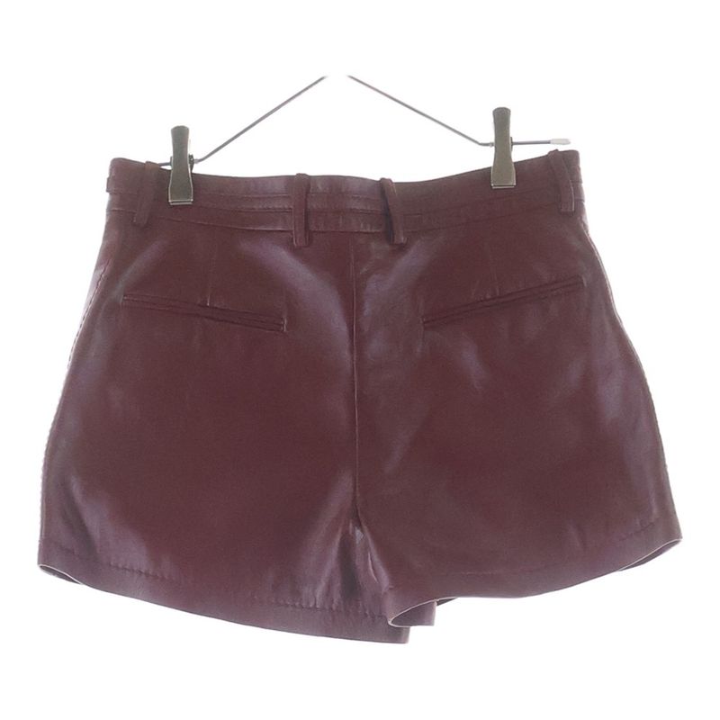 Gucci Horsebit Leather Shorts Red 38 Wine