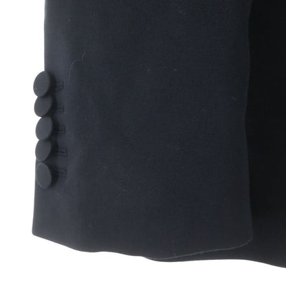 Gucci Wrapped Button Wool Silk Single Tailored Jacket Black 56