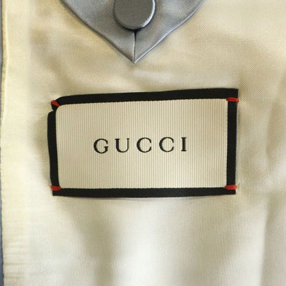 Gucci Wrapped Button Wool Silk Single Tailored Jacket Black 56