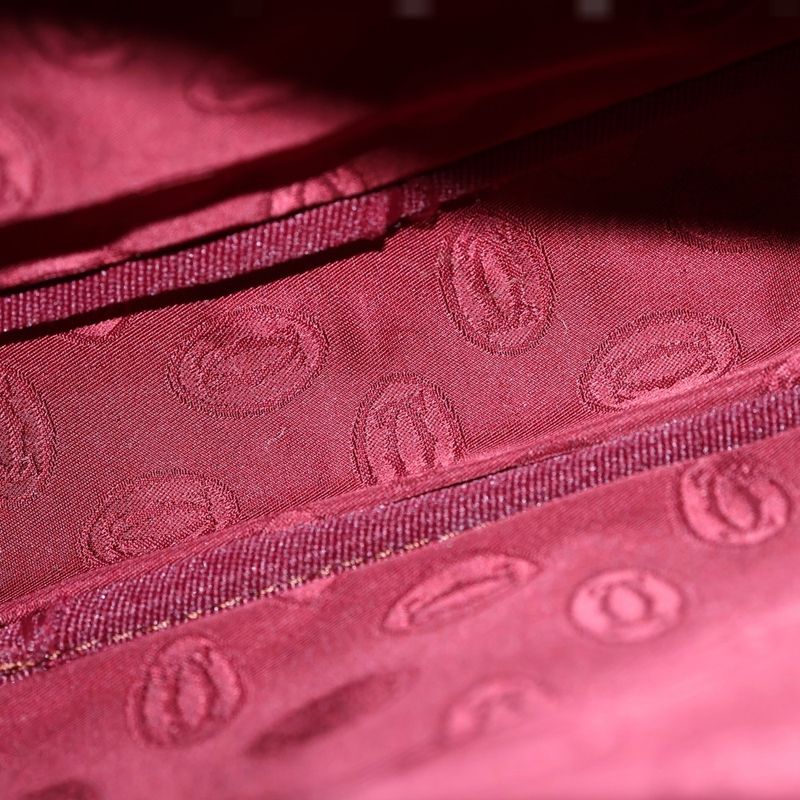 Cartier Must de Cartier Mini Shoulder Bag Gold Red Leather Bordeaux