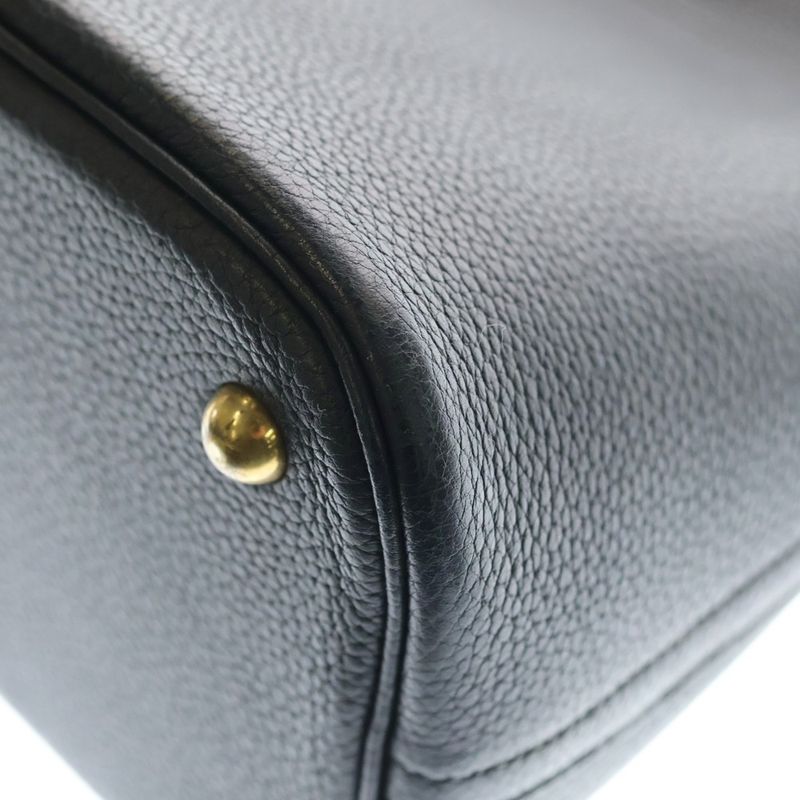 Hermes Bolide 35 Navy Ardennes Silver Handbag
