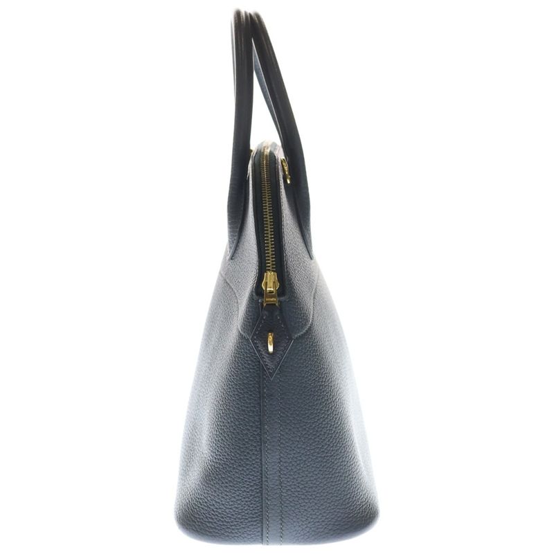 Hermes Bolide 35 Navy Ardennes Silver Handbag