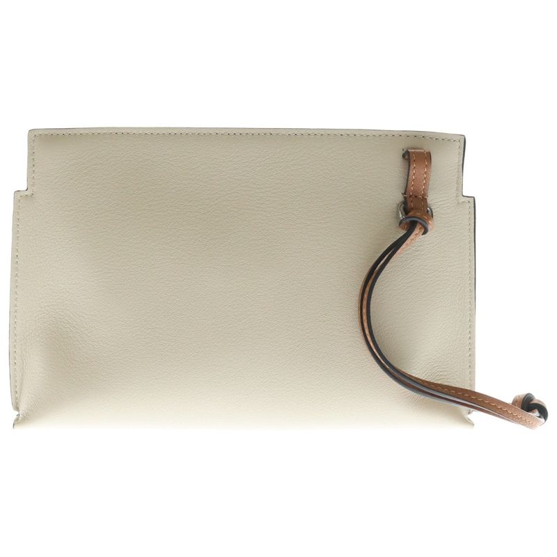 Loewe Clutch Tpouch Mini Anagram Logo Classic Calf Leather Beige