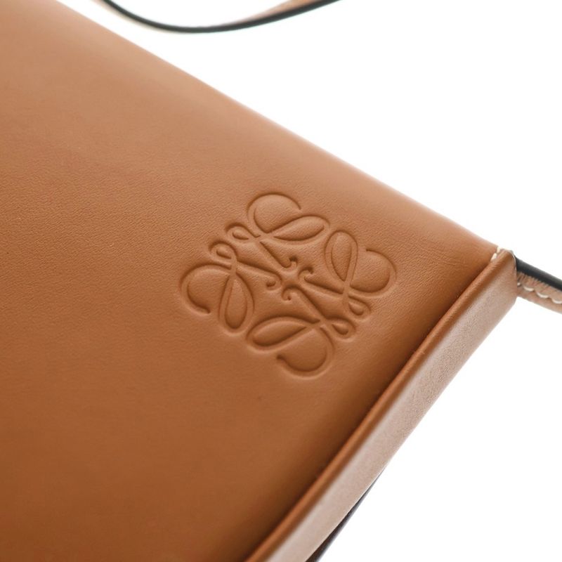 Loewe Heel Pouch Small Soft Calf Leather Shoulder Bag Tan Brown