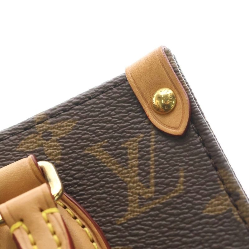 Louis Vuitton Sac Plat BB Monogram Leather 2-Way Shoulder Bag Gold