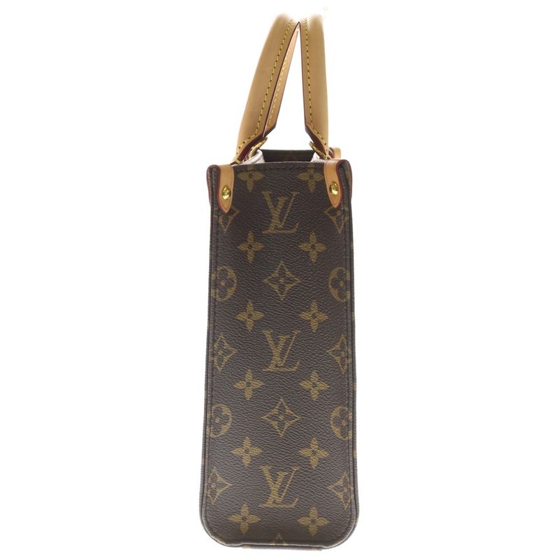 Louis Vuitton Sac Plat BB Monogram Leather 2-Way Shoulder Bag Gold