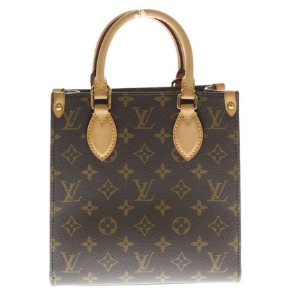 Louis Vuitton Sac Plat BB Monogram Leather 2-Way Shoulder Bag Gold