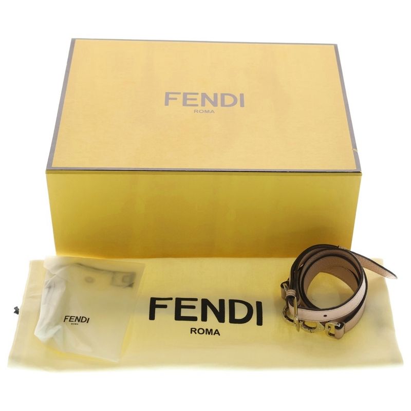 Fendi Peekaboo Selleria Essential Shoulder Bag Pink Leather