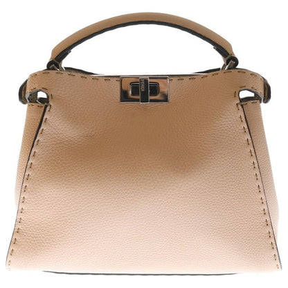 Fendi Peekaboo Selleria Essential Shoulder Bag Pink Leather