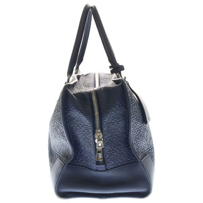 Loewe Amazona 44 Anagram Tote Navy Leather Silver