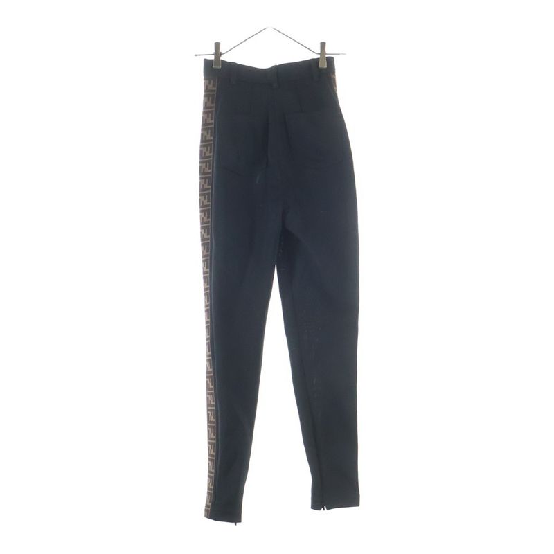 Fendi Zucca Pattern Sideline Tape Jersey Track Pants Black Brown