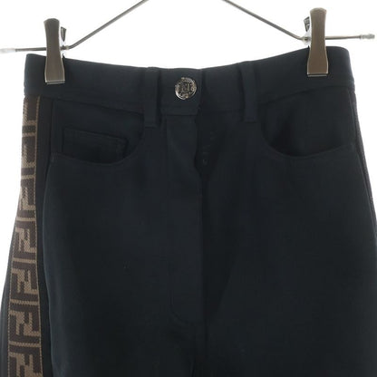 Fendi Zucca Pattern Sideline Tape Jersey Track Pants Black Brown